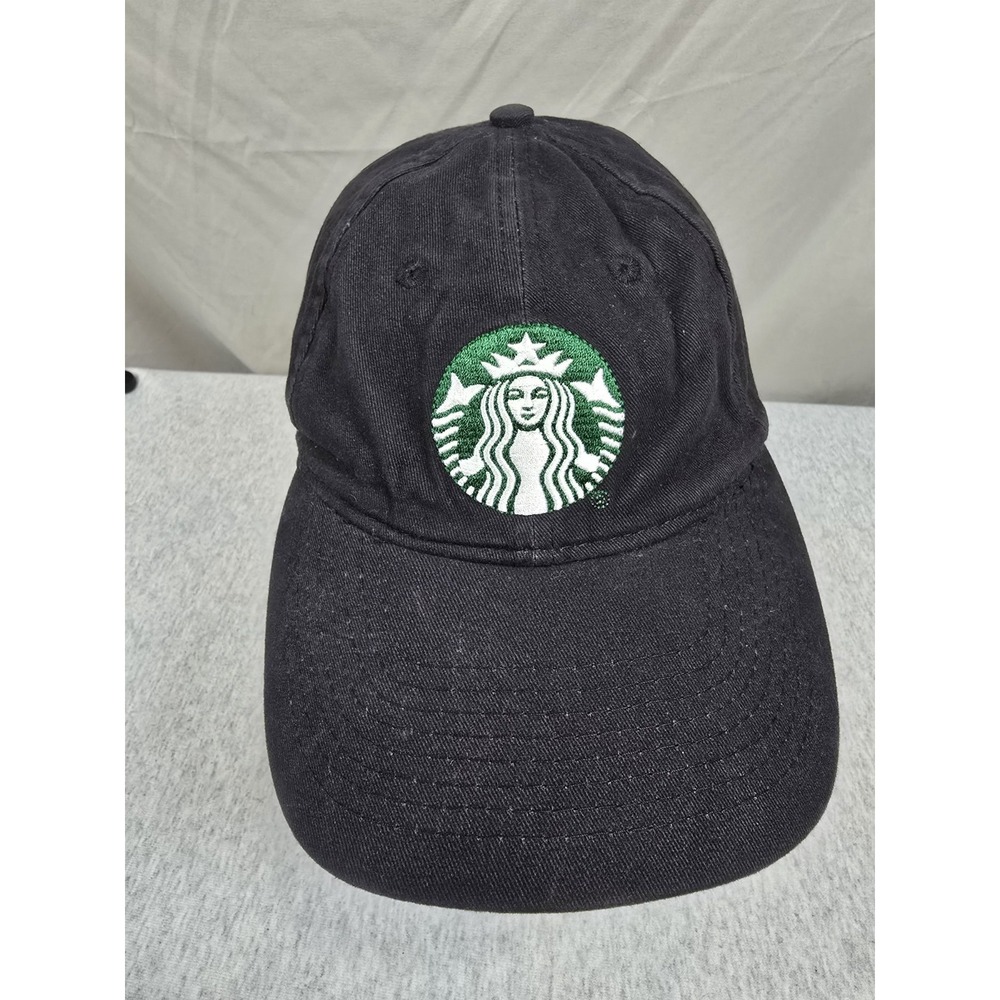 Starbucks Black Baseball Cap Embroidered Logo Adjustable Coffee Hat Employee